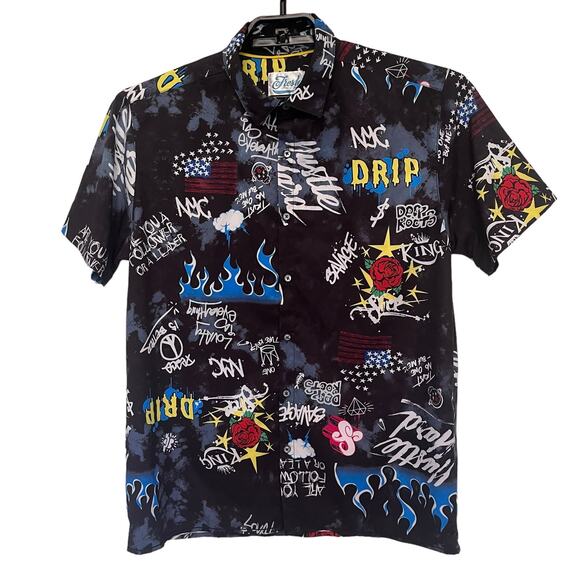 Drill Clothing Fresh Prince of BelAir Mens Shirt Sz M Retro Hip Hop Button Y2K - Picture 1 of 11